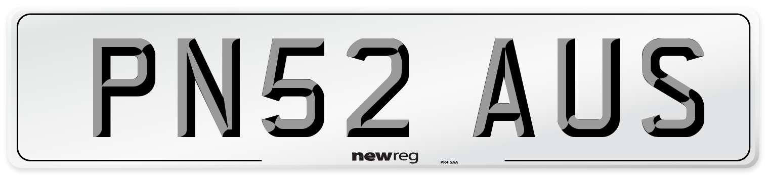 PN52 AUS Number Plate from New Reg